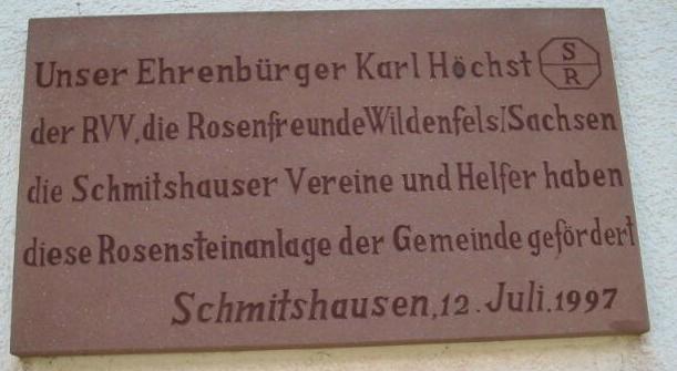 Karl H&ouml;chst Gedenktafel Foto Brandt